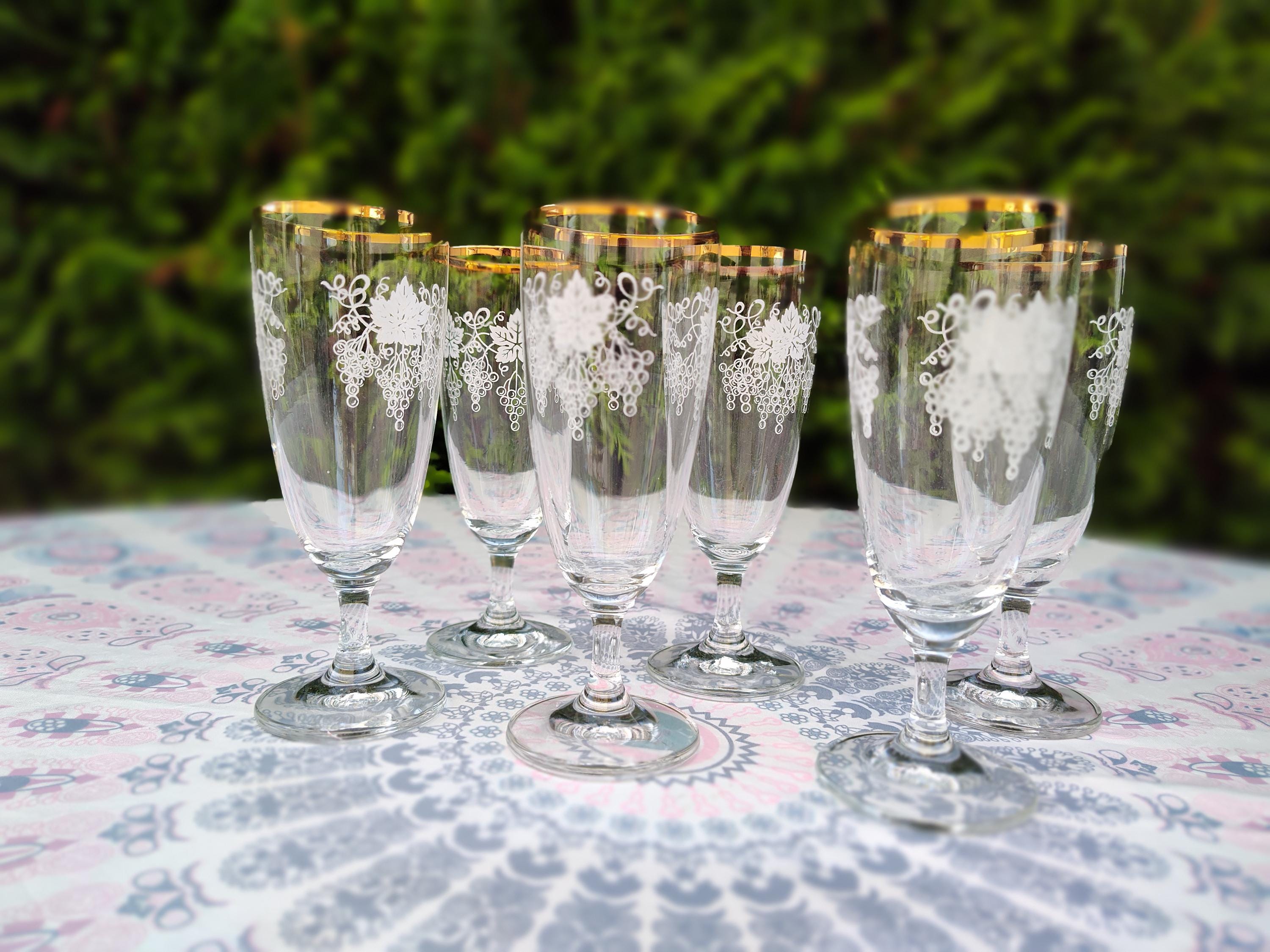 Gold rim bohemia glass - Etsy 日本