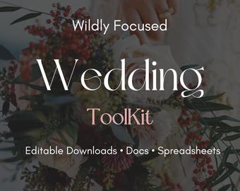 Kit de herramientas para la planificación de bodas para personas con TDAH: Hojas de cálculo editables e imprimibles (descarga digital)