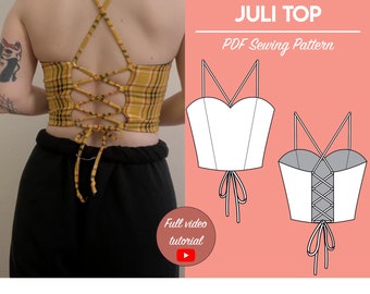 Juli Top Sewing Pattern: Lace-Up Bustier (PDF Pattern Download)