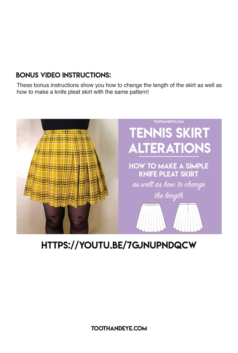 Layered PDF Tennis Skirt and Knife Pleat Sewing Pattern Sizes UK2-26/US00-22 Instant download Print at home on A4 and US Letter image 8