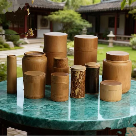 Bamboo travel tea tube, bamboo mini portable small tea tube, sealed Pu erh  tea barrel, purple bamboo tea can box
