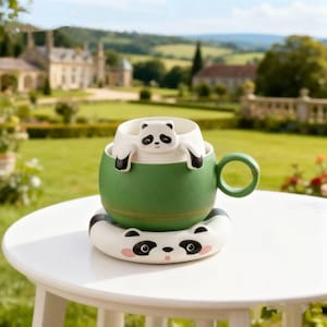 Panda mug, ceramic tea cup, tea separation cup, office water cup, tea cup, coffee cup, exquisite gift