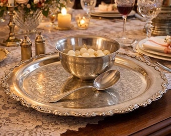 Vintage Oneida Silver Plated Oval Tray - Etsy