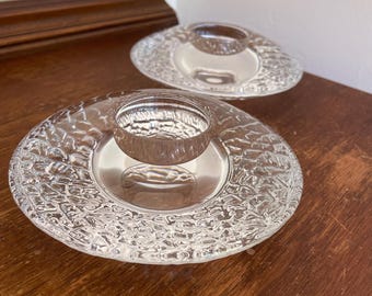 1995 Lars Hellsten Orrefors Suecia Crystal Art Glass Votive Holder 5.5"L