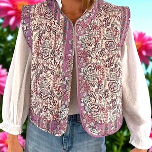 Boho Floral Quilted Vest