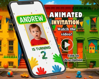 Colorful Street Animated Birthday Video Invitation (Digital)