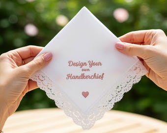 Design Your Own Hankie Custom Embroidered Handkerchief Personalized Handkerchief with Name or Message Wedding Gift Father of the Bride Gift