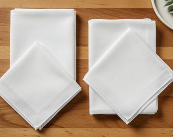 Men’s Pocket Handkerchiefs Classic Cotton Plain Handkerchief Set Everyday Pocket Handkerchiefs, Soft Reusable Hankies for Men, Gift for Him
