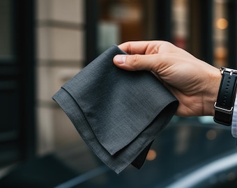 Everyday Pocket Handkerchiefs, Men’s Pocket Handkerchiefs Classic Cotton Plain Handkerchief Set Soft Reusable Hankies for Men, Gift for Him