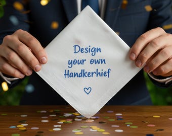 Custom Embroidered Handkerchief Design Your Own Hankie Personalized Handkerchief with Name or Message Wedding Gift Father of the Bride Gift