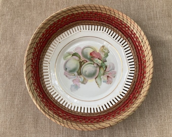 Ceramic and Pine Needle Fruit Bowl