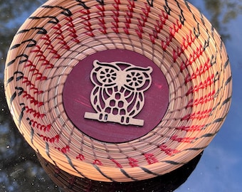 Owl Pine Needle Basket