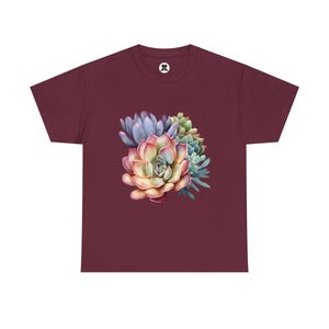 Succulent Graphic Tee | Botanical Art T Shirt | Women Cotton Unisex Top