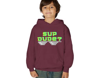 Sudadera con capucha Sup Dude para niños / Sudadera divertida estilo gamer para edades de 10 a 14 años / Unisex