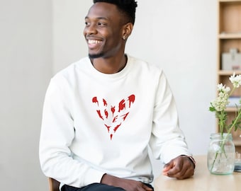 Abstract Art Apparel Kollektion (klassisches Unisex Rundhals-Sweat | Gildan® 18000) - "Shattered Heart"