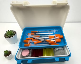 3D Printed Vial Organizer Case, Syringe & Alcohol Pad Storage