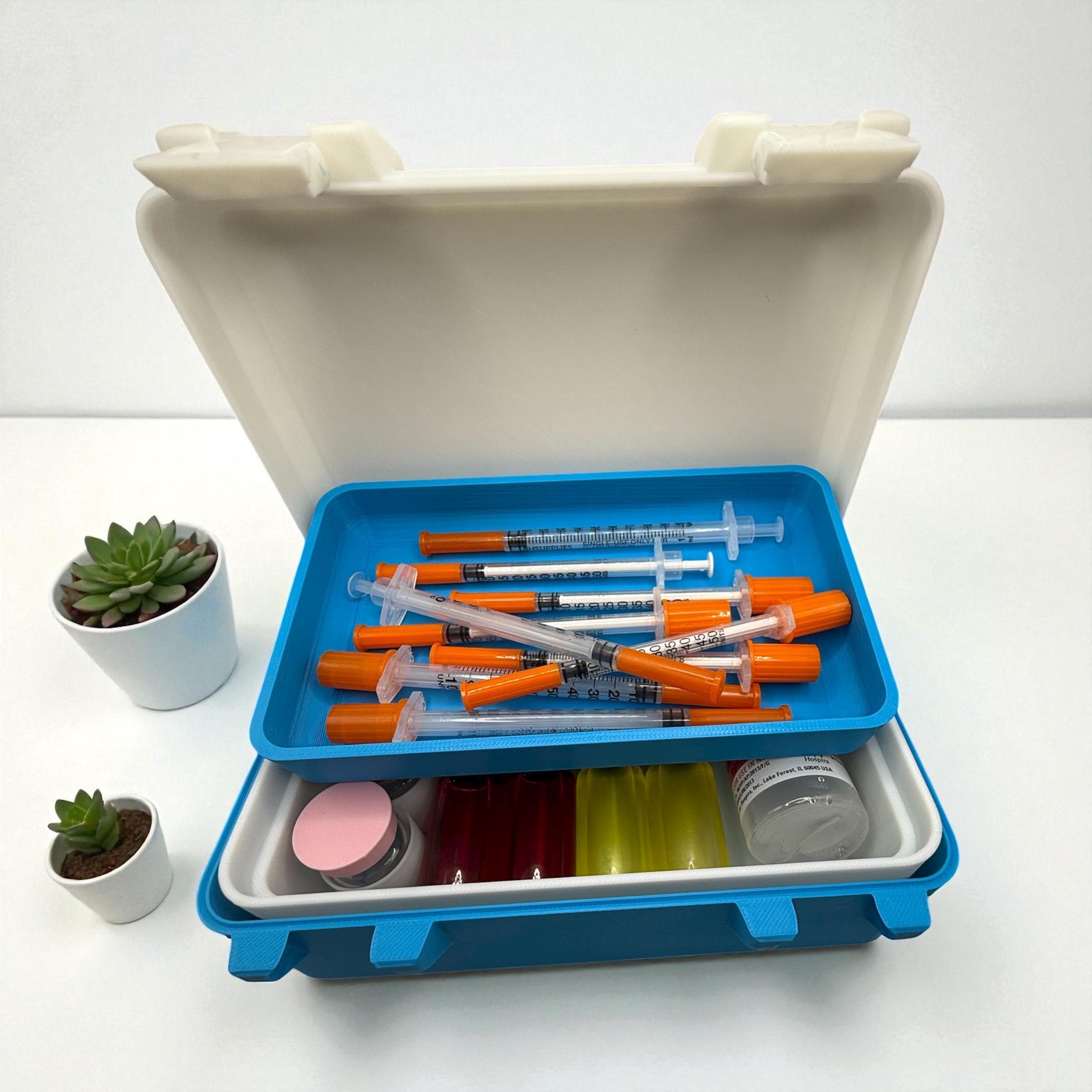 3D Printed Vial Organizer Case, Syringe & Alcohol Pad Storage - Etsy
