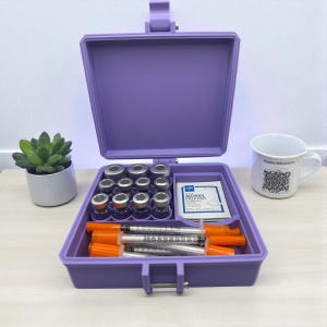Peptides travel case, vials organizer for 3ml and 5ml vials like glp1 glow tesamorelin reta