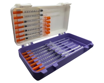 Syringe case for  1ml/1cc syringes | storage box for new or preloaded syringes, alcohol pads perfect for trt peptides insulin
