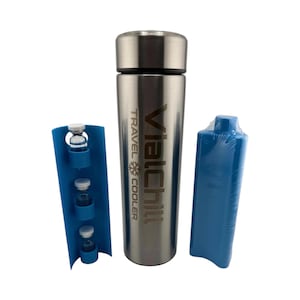Vial Cooler Travel Case, VIALCHILL 3ml vial Peptide Cooler, Diabetes GLP1 Medication Cooler, Portable Refrigerated VIAL Case TSA Approved afbeelding 1