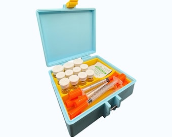 Peptide storage vial storage case, vials organizer for 3ml and 5ml vials like glp1 glow tesamorelin reta,  free vial  caps