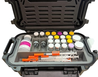 Pelican R40 Peptide Organizer Insert | Vial Holder for 3ml, 5ml & 10ml Vials | Syringe Storage | Travel Insert