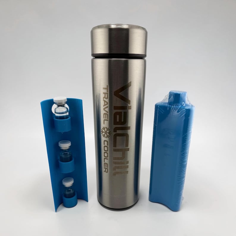 Vial Cooler Travel Case, VIALCHILL 3ml vial Peptide Cooler, Diabetes GLP1 Medication Cooler, Portable Refrigerated VIAL Case TSA Approved afbeelding 2