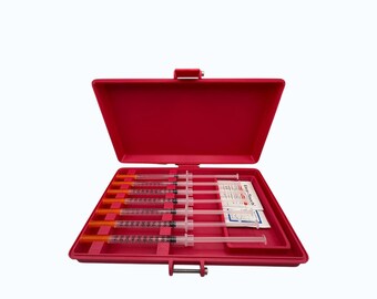 Syringe Holder Case  | Storage Box for New or Preloaded Syringes, Alcohol Pads Perfect For trt peptides insulin
