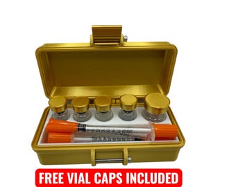 Peptides travel case Slim And Portable Organizer FREE VIALS CAPS included