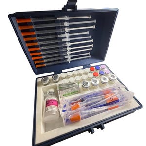 Peptide case Storage Box Vial Holder – Multi-Vial Organizer with Syringe Lid Holder Large Capacity