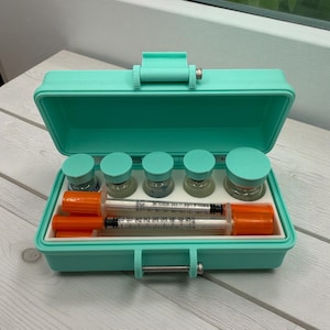 Peptide Vial Storage Container Box Slim And Portable Organizer For Travel FREE VIALS CAPS included