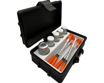 Peptides vial and 0.5ml syringes storage box– customizable 3ml vial organizer