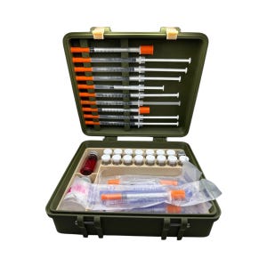 Large capacity insulin & peptide storage case – multi-vial organizer with syringe lid holder