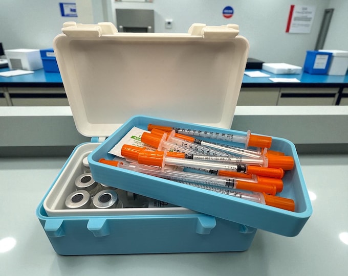 Featured listing image: Peptide Vials Organizer  with Syringes & Alcohol Pads Modular Trays, Insulin, TRT, Botox Lipoc Injectables All In One Solution