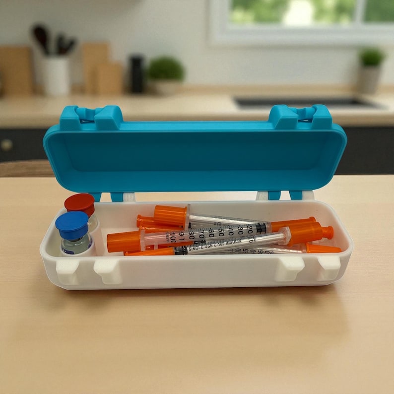 Peptide case storage for 3ml vials tirzepatide and retatrutide organization case with syringes image 1