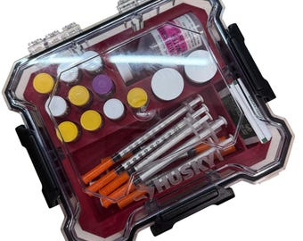 Peptide Case Vial Storage Holder for 3ml 5ml Vials, Syringes, Alcohol Pads