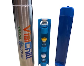Vial Cooler   Travel Case, Slim VIALCHILL 3ml vial Peptide Cooler, Diabetes GLP1  Medication Cooler, Portable Refrigerated  TSA Approved