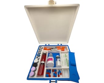 Peptide vial case storage, syringe holder   with pill box organizer case, vials organizer for 3ml, 5ml & 10ml vial glp1 insulin tesamorelin