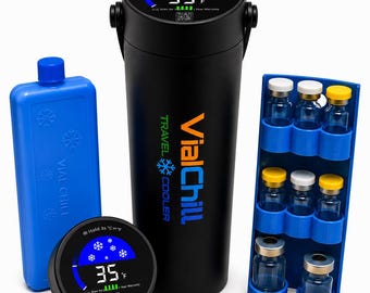 Vial Cooler Travel Case, Cold Peptide Vial Storage Diabetes GLP1  Medication TSA Approved