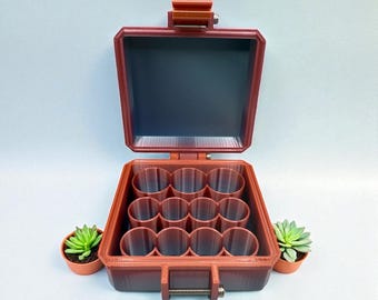 Peptide vial storage case: holds 3x 5ml & 8x 3ml vials