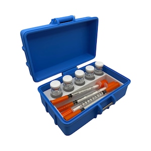 Peptide vial and 0.5ml syringes storage box for 3ml vials