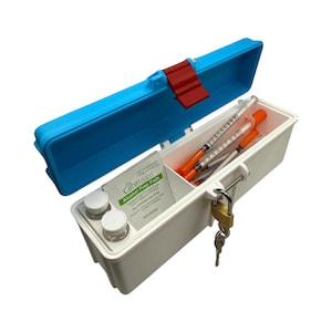 Peptide vial storage  travel case  for 3ml vial  with lock, discreet & durable storage box for syringes, alcohol pads