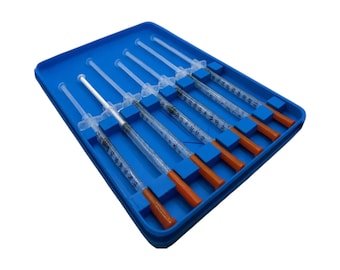 Syringe holder case low profile  for 0.5ml or 1ml syringes | storage box for new or preloaded syringes, trt peptides travel