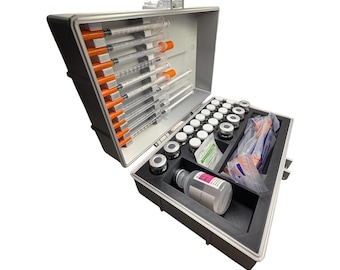 Large capacity insulin & peptide storage case – multi-vial organizer with syringe lid holder