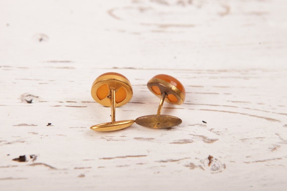 Rare Vintage Russian Soviet AMBER cufflinks  Made… - image 2