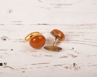 Rare Vintage Russian Soviet AMBER cufflinks  Made in USSR