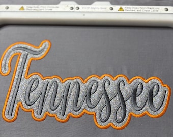 Tennessee Glitter Appliqué Embroidery Design (Instant Download)