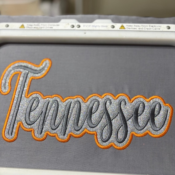 Tennessee Glitter Appliqué Embroidery Design (Instant Download)