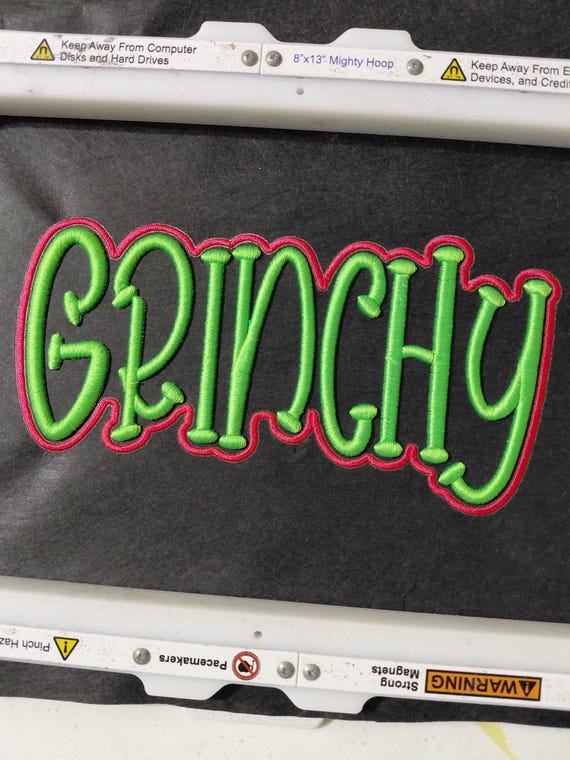 Puff Grinchy Embroidery Files, Christmas PUFF Embroidery Designs,  Green Monster PUFF Embroidery