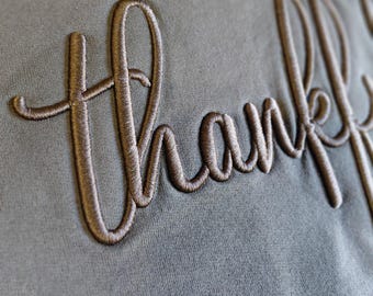 Thankful Puff embroidery design, Thanksgiving machine embroidery files